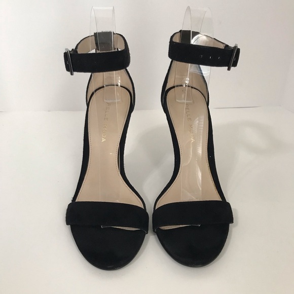 Pelle Moda Shoes - Pelle Moda "Kacey-KS" Black Suede Ankle Strap Classic Dress Heel Sandals Size 5